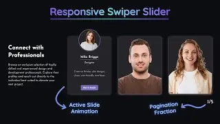 Responsive Swiper Slider  | Active Slide Animation, Autoplay & Pagination Fraction 