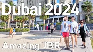 Dubai [4K] Amazing JBR, Touristic Center Walking Tour 🇦🇪