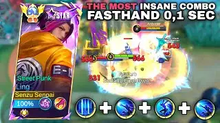 LING FASTHAND THE MOST INSANE COMBO 0,1 SEC - BEST LING GAMEPLAY TOP GLOBAL Mobile legends