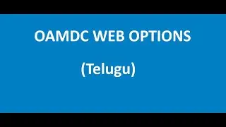 OAMDC WEB OPTIONS ENTRY FOR DEGREE ADMISSIONS TELUGU