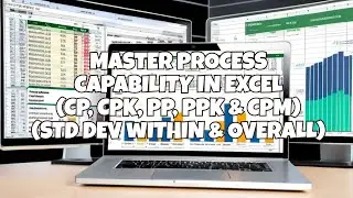 Calculating StDev(within) & StDev(Overall) in Excel | Process capability Cp, Cpk, Pp, Ppk, Cpm