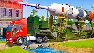 Spintires: Mudrunner Truck Mod | Trucks VS Mud Road and Speed Bumps | Hyper Truck