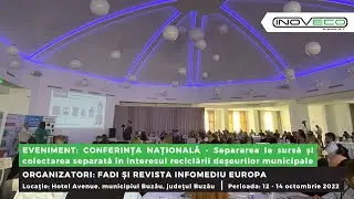EVENIMENT | Conferință despre colectarea selectivă a deșeurilor municipale - 12-14 octombrie, Buzău