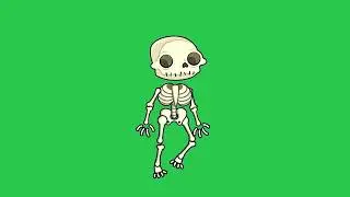 Skeleton walking free green screen video and GIF