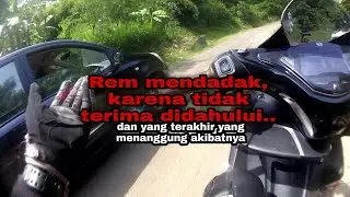 Akibat Rem Mendadak pengendara motor Terjatuh | Pesan untuk Para OKNUM Rider yang AROGAN