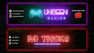 How To Make Neon Youtube Banner on Android | Neon Text on Android | RG Tricks