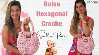 Bolsa de Croche LINDA | Muito Facil |Passo a Passo Croche Hexagono versão Spesso 24 | Suellen Pontes