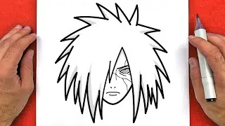 How to DRAW UCHIHA MADARA from Naruto Shippuden - Easy Step By Step Anime drawing