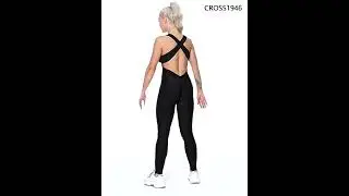 Yoga Set Black Activewear sexy bandage sleeveless Jumpsuit  