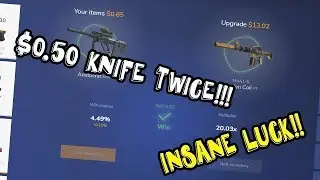 $0.50 KNIFE TWICE!! INSANE LUCK!! - Bolt.gg