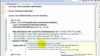 19  Introduction to SQLite Create DB   Table   Insert Data   Retieve Row and Muli Rows