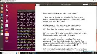 Linux Installation MuJoCo 2.2.1 (C code), running sample code and modifiable template for own code