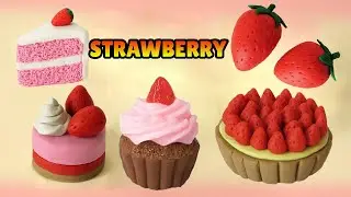 🔴DIY STRAWBERRY IDEAS COMPILATION FOOD MINIATURE - Easy Polymer Clay, Fondant cake Tutorial
