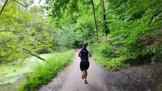 DJI NEO follow me flight on my daily 7K running track through the woods
