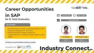 Introduction to ERP & Career Opportunities in SAP for BTech graduates | Industry Connect | skillActz