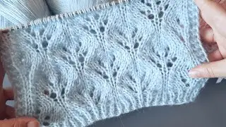 🙋‍♀️Ажурный узор для пуловера, топа,  кардигана спицами.