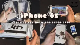 iPhone 6s (gray) 📦 aesthetic unboxing 🤍 phone case + set up ✨