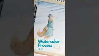 EP. 1 WATERCOLOR PROCESS #short #shorts  #illustration #illustrator #illustratore #libriperbambini