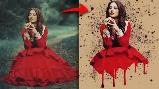 How To: Dripping Paint Effect In Photoshop | Splatter Effect (4 Min)