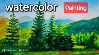 EASY Landscape Painting | SIMPLE Watercolor Painting