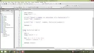 C programs code - factorial using function