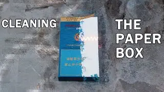 300W Pulse Laser Cleaning Machine Removing Cigarette Box Patterns.