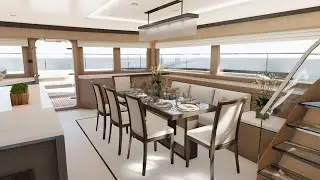 Two Oceans 675 Power Catamaran - an animated 3D walk around