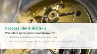 What is process identification?