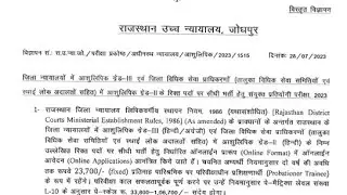 Full Datails of Rajasthan High Court Steno Vacancy 2023 विज्ञप्ति से संबंधित संपूर्ण जानकारी।