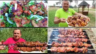 ШАШЛЫКИ - Четыре Рецепта! Шашлык из Индейки, Свинины, Курицы, Говяжьей Печени!