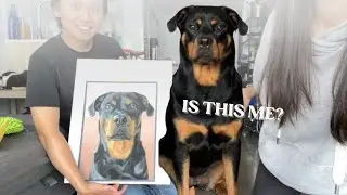 Surprising  My Dog with Her Hand Drawn Portrait 🐶
