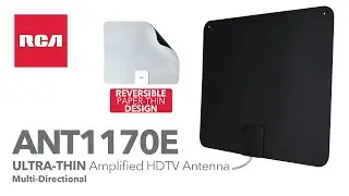 RCA ANT1170E Indoor Amplified Multi-Directional Paper-Thin HDTV Antenna
