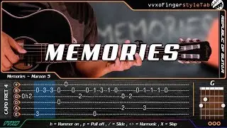 Maroon 5 - Memories - Cover (Fingerstyle Guitar Cover) + TABS Tutorial