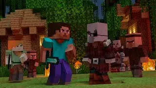 Village Raid : End portal ( Minecraft Animation )
