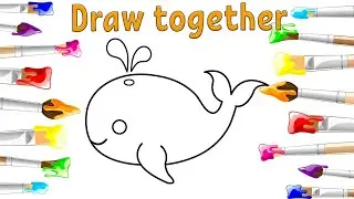 How to draw whale step by step | Как нарисовать кита шаг за шагом