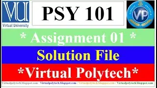 PSY101 Assignment 1 Solution Fall2021