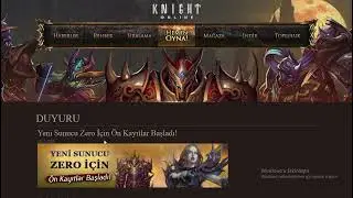 Knight Online Yeni Server Zero Kayıt İşlemi