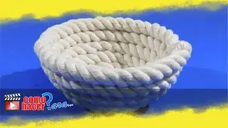 Como hacer un Recipiente con una Soga o Cuerda. Como darle Forma a una Soga