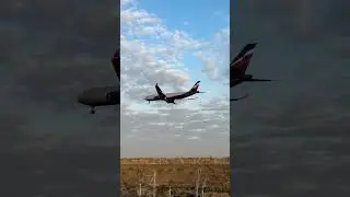 Рассвет в Шереметьеве и A330 на посадке