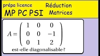 Réduction- CLASSIQUE-polynôme Caractéristique-  A est-elle diagonalisabe