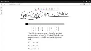 March 2020 SAT No-Calculator Question 1