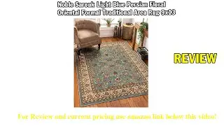 Review Noble Sarouk Light Blue Persian Floral Oriental Formal Traditional Area Rug 9x13
