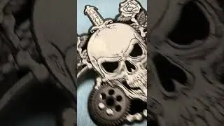 Skull and Roses Patch (PL7861) #biker #motorcyclerally #bikelife