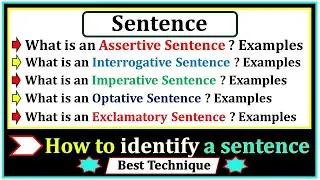 Sentences : Assertive | Interrogative | Imperative | Optative | Exclamatory Sentence 🟠Grammar Class