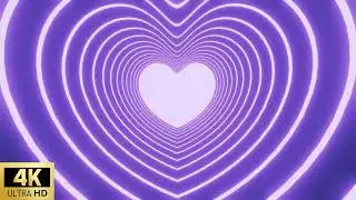 Neon Purple love Heart Tunnel Background loop 4k 💜 Aesthetic Wallpaper TV screensaver