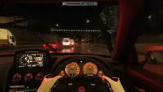 Assetto Corsa - Shutoko Tatsumi 2 real Traffic Thunderstorm at Night