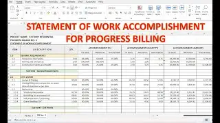 Statement of Work Accomplishment (SOWA) for Progress Billing