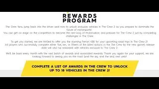 The Crew 2 Rewards Program Review Unlock Up to 19 Vehicles by Playing The Crew Game!