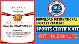SPORTS CERTIFICATE | FREE ONLINE SPORT CERTIFICATE | Online Free Course With Certificate |Free SPORT