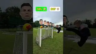 BOY VS GIRL HEIGHT KICK CHALLENGE!!⚽️😱 #challenge #football #soccer #foryou